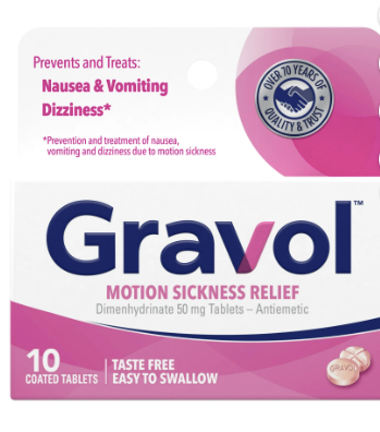 Motion Sickness Relief and Nausea Prevention | Gravol™ |50 mg, 10 Count