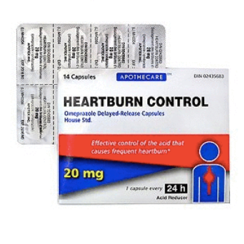 Heartburn Control Omeprazole 20 mg by Apothecare® – Heartburn & Acid Reflux Relief | 14 Capsules