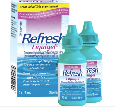 Liquigel Lubricant Eye Drops|Refresh|2 x 15 mL