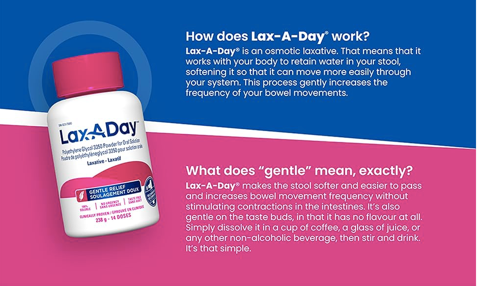 Powder Laxative|LAX-A-Day |different bottle formats