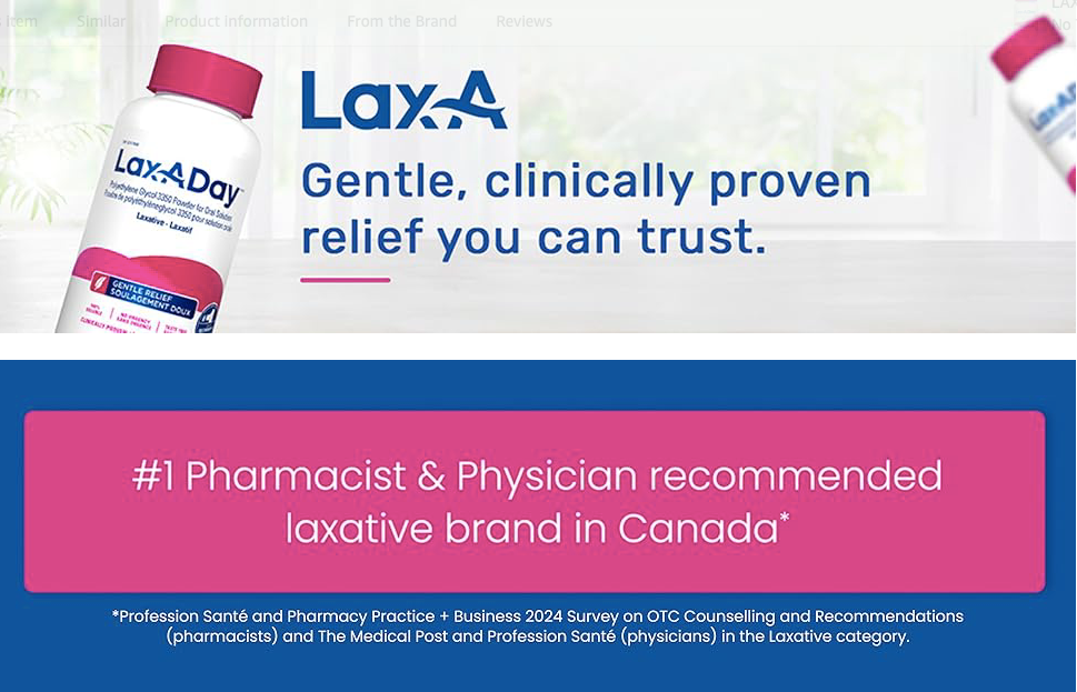 Powder Laxative|LAX-A-Day |different bottle formats
