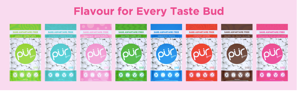 Chewing Gum|PUR Gum|Variety of flavours