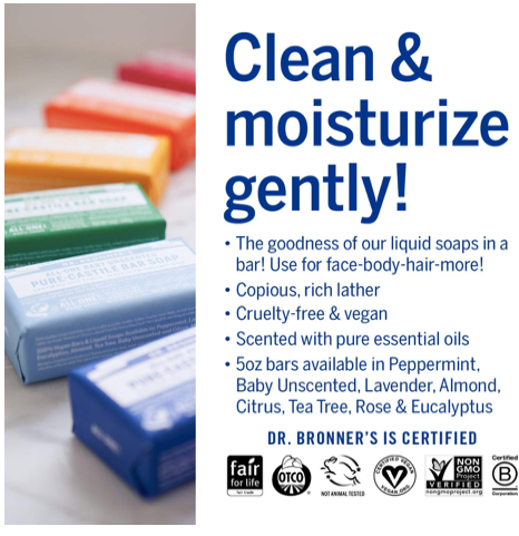 Pure-Castile Bar Soap | Dr. Bronner’s | 140 gr