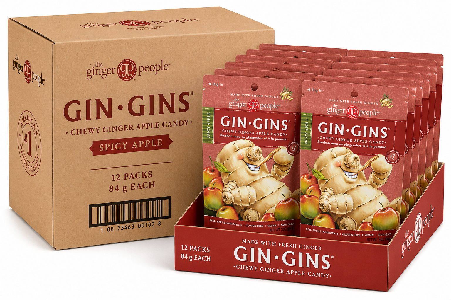 Gin Gins® Chewy Ginger Candy by The Ginger People® – Natural Ginger Chews for Nausea Relief & Digestive Comfort | Various Flavours