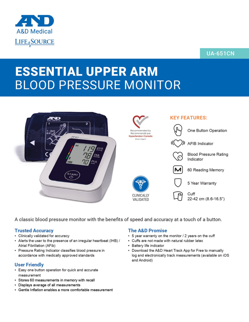 ESSENTIAL Wide Range Cuff | AND | Blood Pressure Device