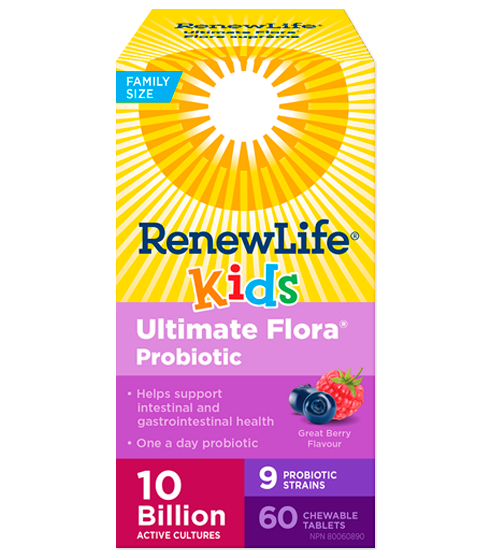 Ultimate Flora® Kids Probiotic | Renew Life® | 30 or 60 Chewable Tablets