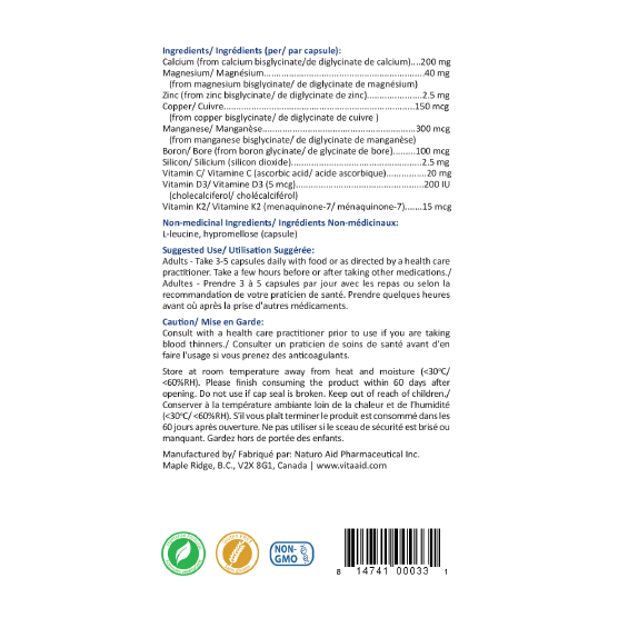 Os Matrice by Vita Aid® – Comprehensive Bone Matrix Support | 150 Capsules