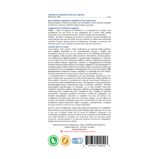 Melatonin-3 | Vita Aid® | 84 Capsules