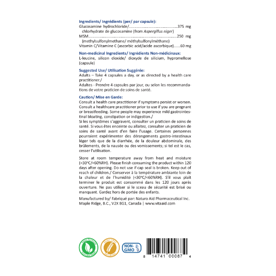 Vegi-Glucosamine Complex | Vita Aid® | 120 Capsules