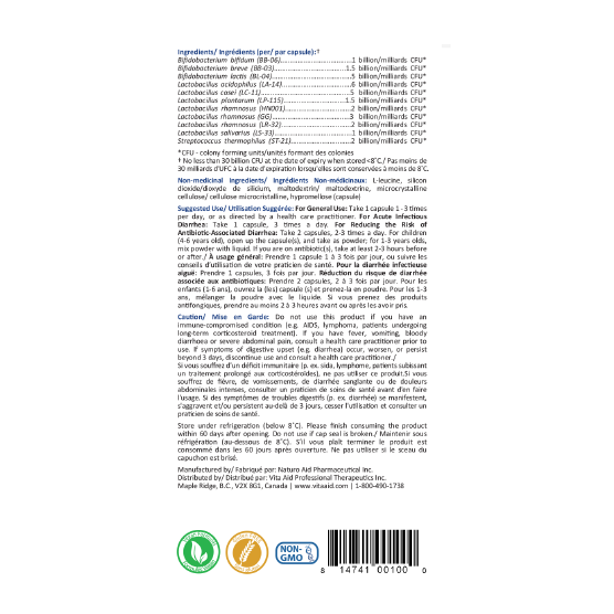 Supreme-PB30+ DF With/Without by Vita Aid® – High-Potency Dairy-Free Multi-Strain Probiotic | 56 Capsules