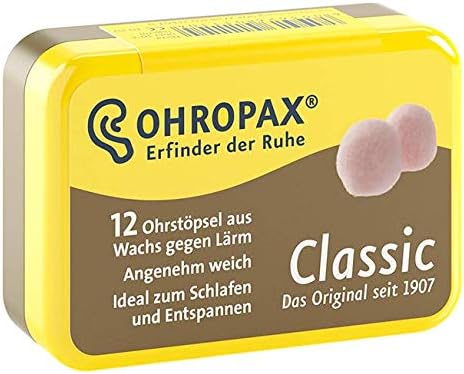 Reusable Wax/Cotton Ear Plugs | Ohropax | 12 Plugs Total