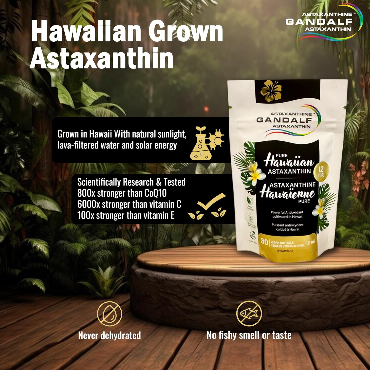 Pure Hawaiian Astaxanthin 12mg | Gandalf | 30 vcap
