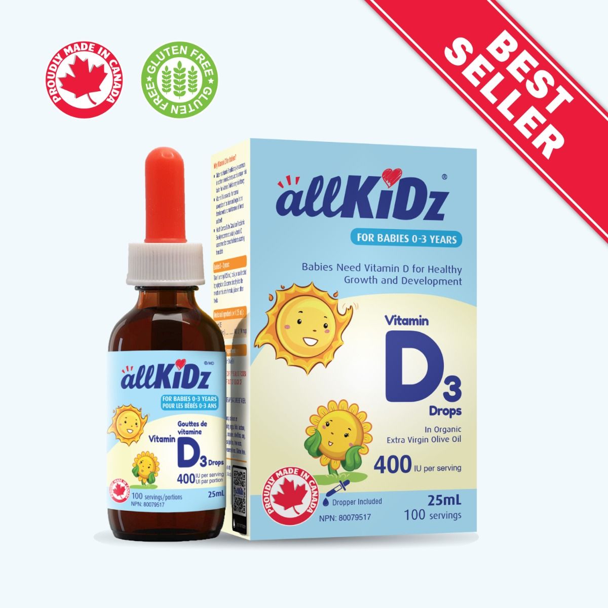Vitamin D3 Drops | allKiDz® | 25 mL