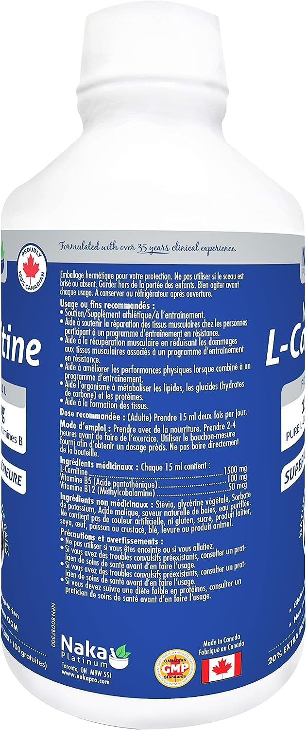 Platinum Nutri L-Carnitine 1500 mg | Naka Platinum® | 600 ml (500+100 Free)