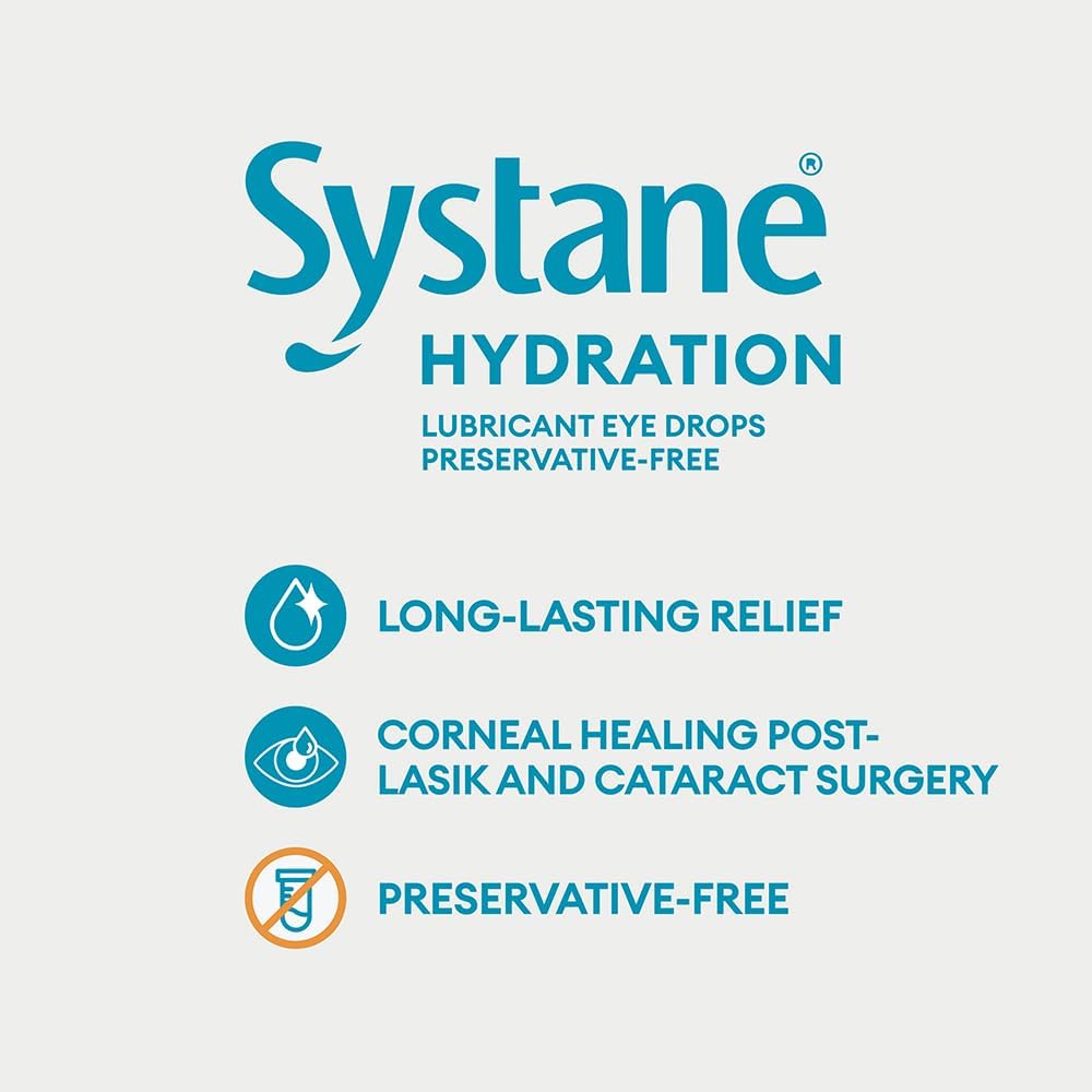 Preservative-Free Lubricant Eye Drops for Dry Eyes|Systane Hydration|10ml