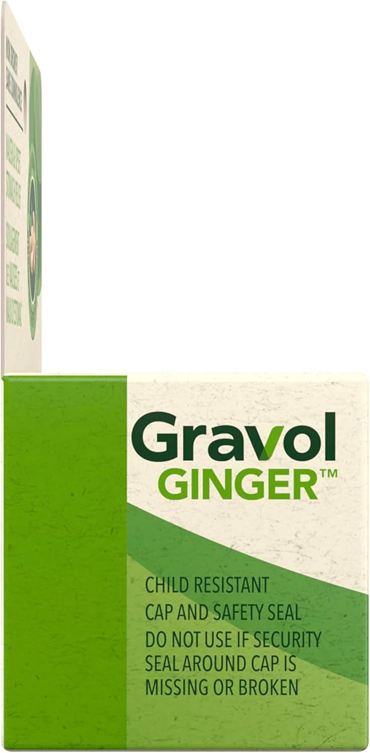 Nausea and Upset Stomach Relief with Organic Ginger Extract | Gravol Ginger™ | 24 Liquid Gel Capsules