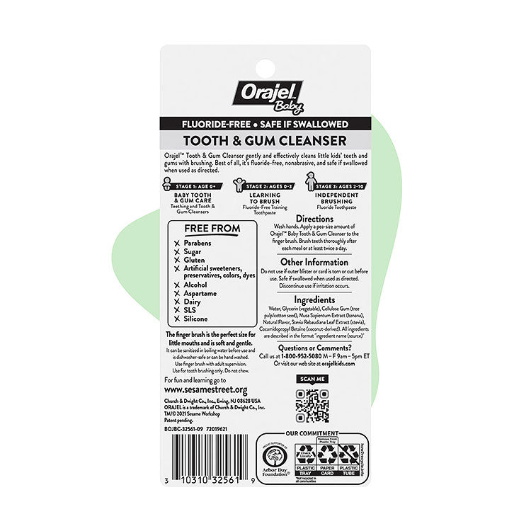 Elmo Tooth & Gum Cleanser with Toothbrush | Orajel™ Baby | 28.3 gr