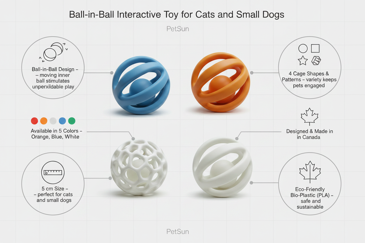 Ball-in-Ball Interactive Toy for Cats & Small Dogs