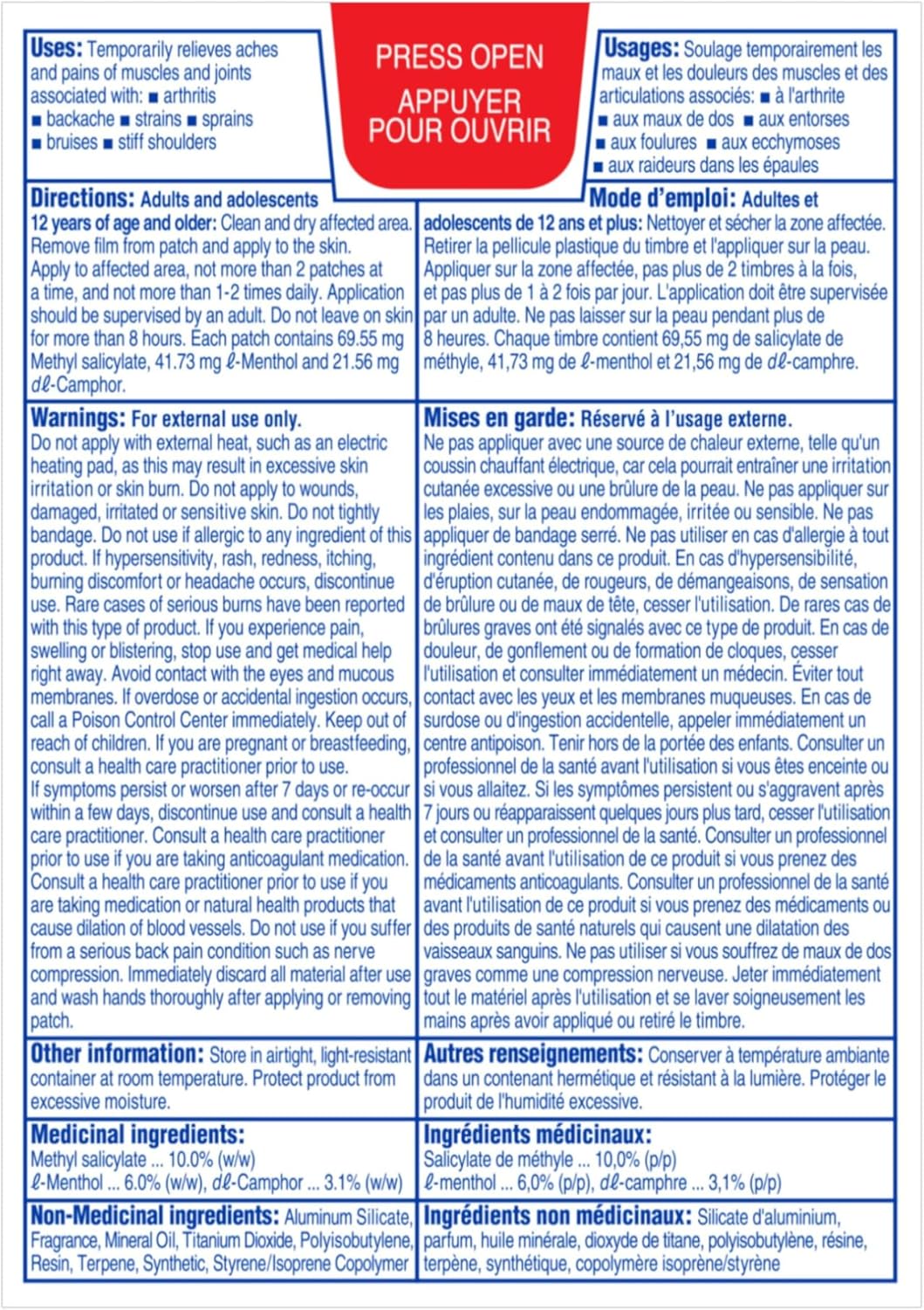 Pain Relieving Patch | Salonpas | 20 count