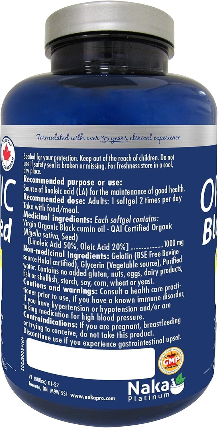 Platinum Organic Black Seed oil 1000mg | Naka Platinum® | 90 softgel