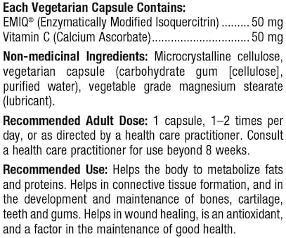 EMIQ® by Bioclinic® Naturals – Highly Absorbable Quercetin Antioxidant Support | 60 Capsules