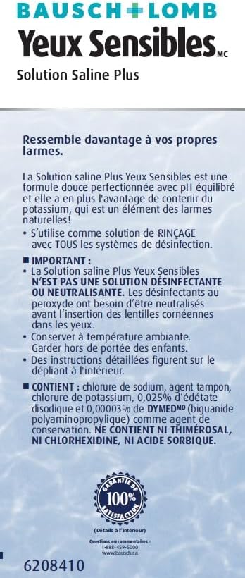 Sensitive Eyes Saline Plus Solution | Bausch + Lomb | 355 mL