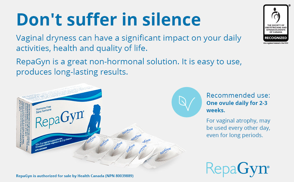 Vaginal Dryness Moisturizer | RepaGyn® | 10 x 2 g Vaginal Suppositories