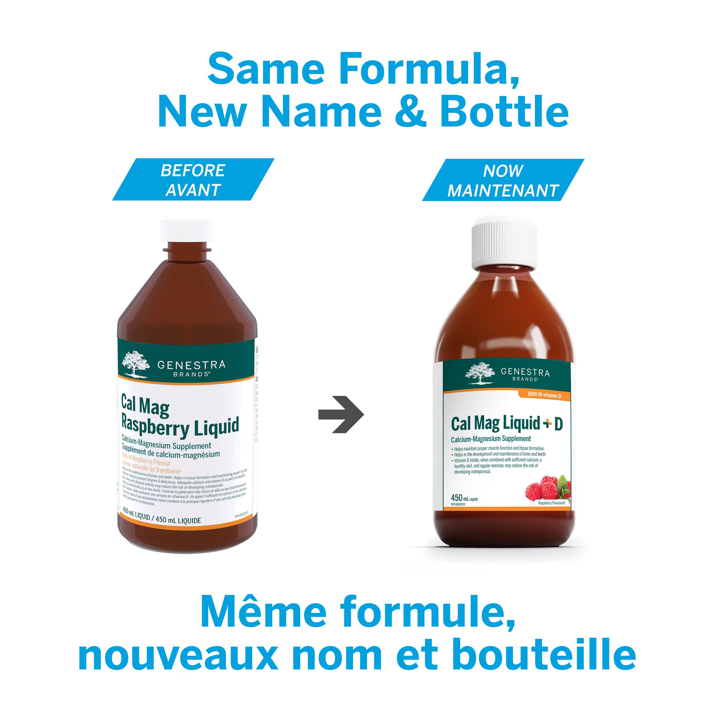 Cal Mag Liquid Raspberry Flavour by Genestra Brands® – Bone & Muscle Support | 450 mL