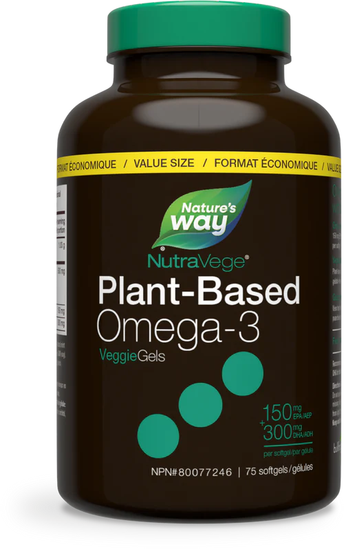 Plant-Based Omega-3 Liquid Gels | NutraVege™ | 30 or 75 Softgels