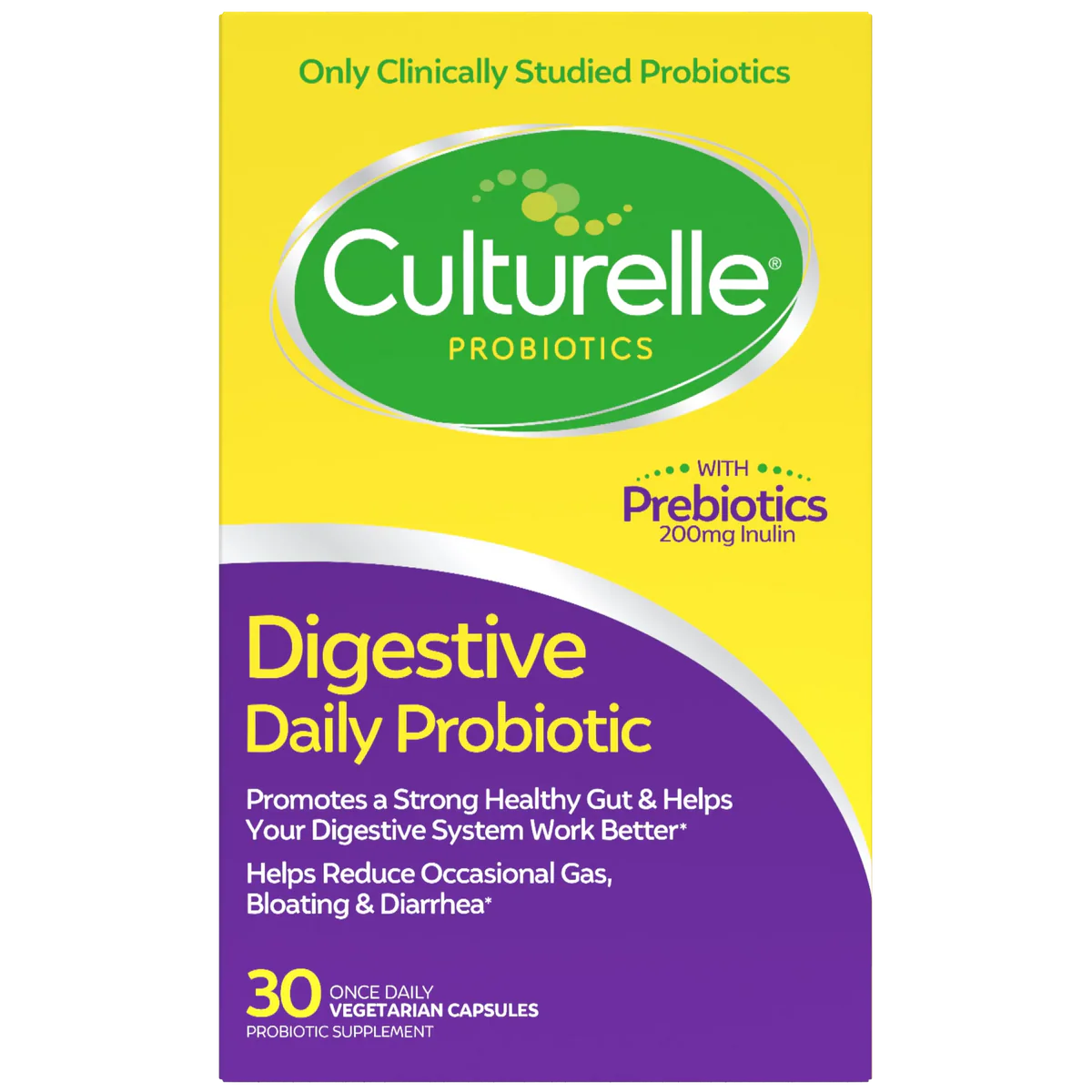 Digestive Daily Probiotic by Culturelle® – Gut Health, Bloating & Digestive Support | 30 Capsules