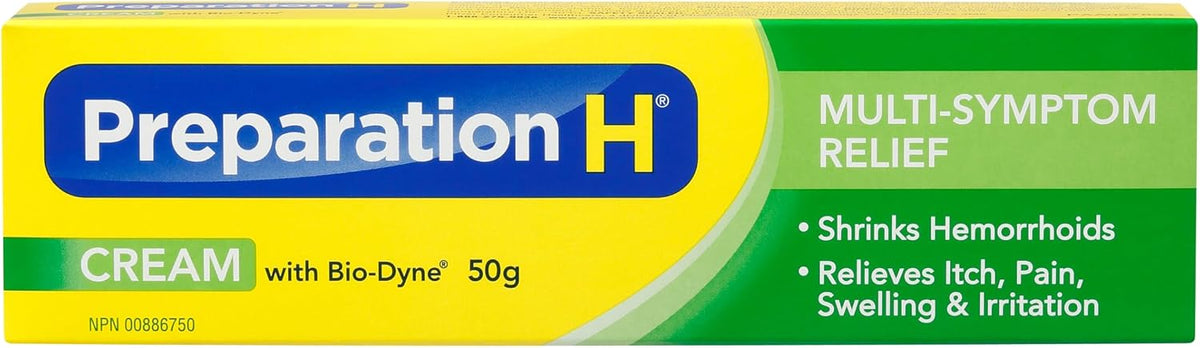 Multi-Symptom Hemorrhoid Treatment Cream with Bio-Dyne | Preparation H | 50g Tube