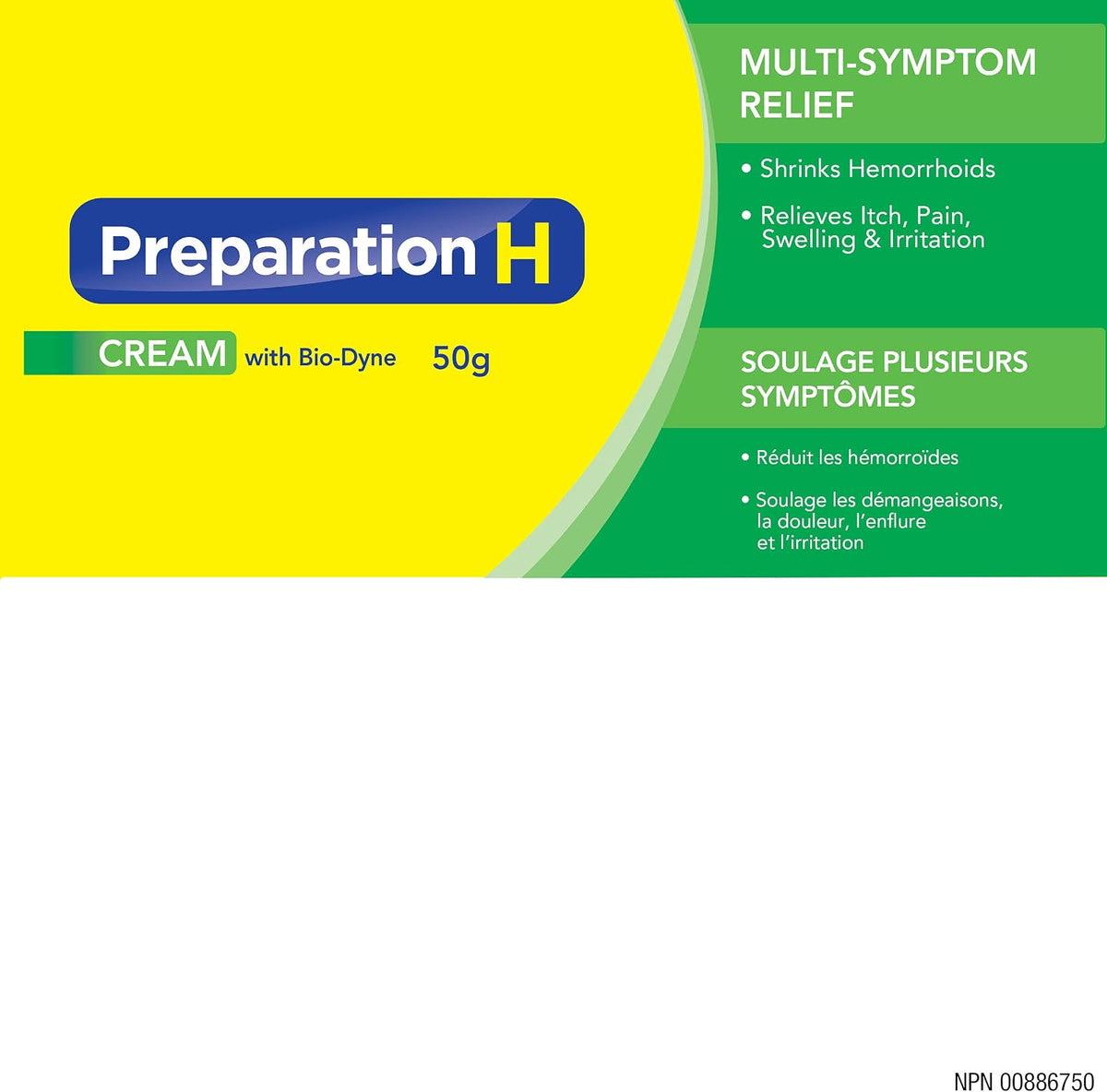 Multi-Symptom Hemorrhoid Treatment Cream with Bio-Dyne | Preparation H | 50g Tube