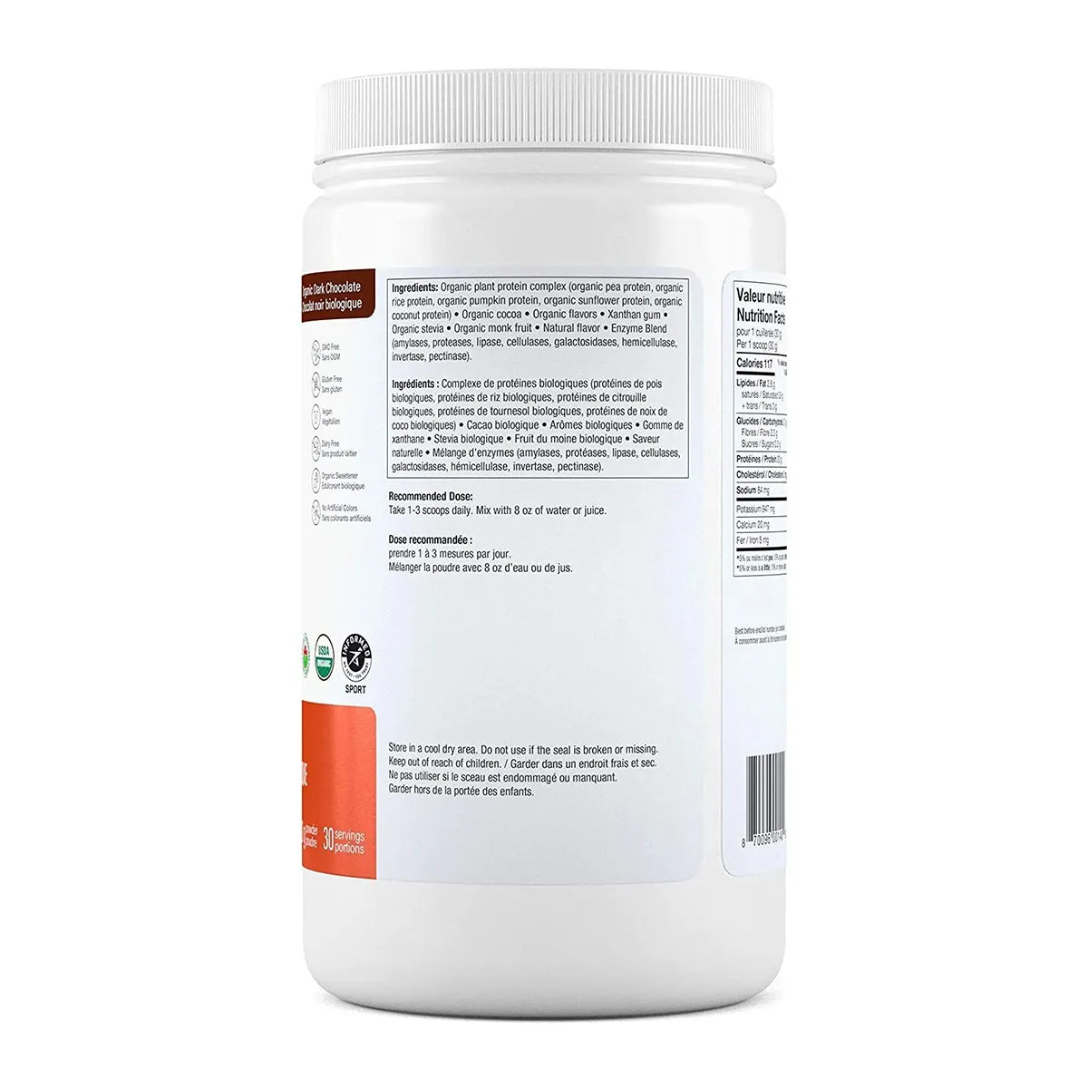 Organic Vegan Blend Protein Dark Chocolate|ATP LAB|900g