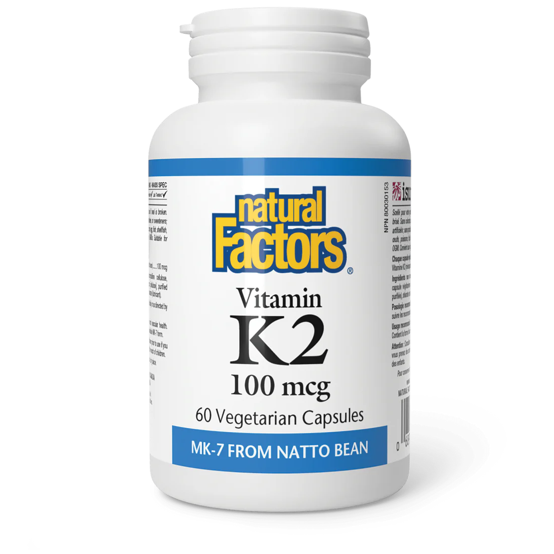 Vitamin K2 100 mcg | Natural Factors® | Vegetarian Capsules