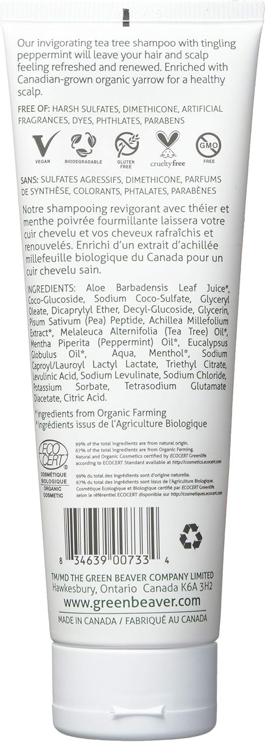 Shampoo Invigorating Tea Tree | Green Beaver® | 240 mL