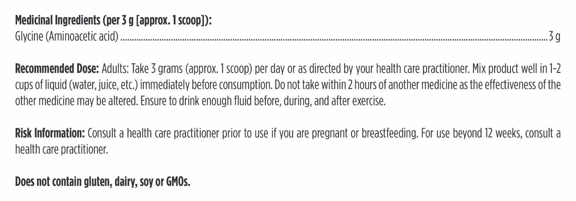 Glycine Powder | Designs for Health® | 180 g (6.3 oz)