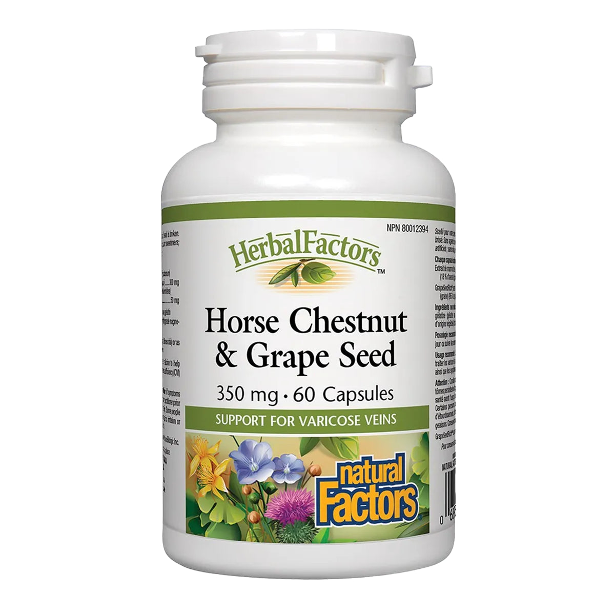 Herbal Factors Horse Chestnut & Grape Seed 350mg | Natural Factors | 60 Capsules
