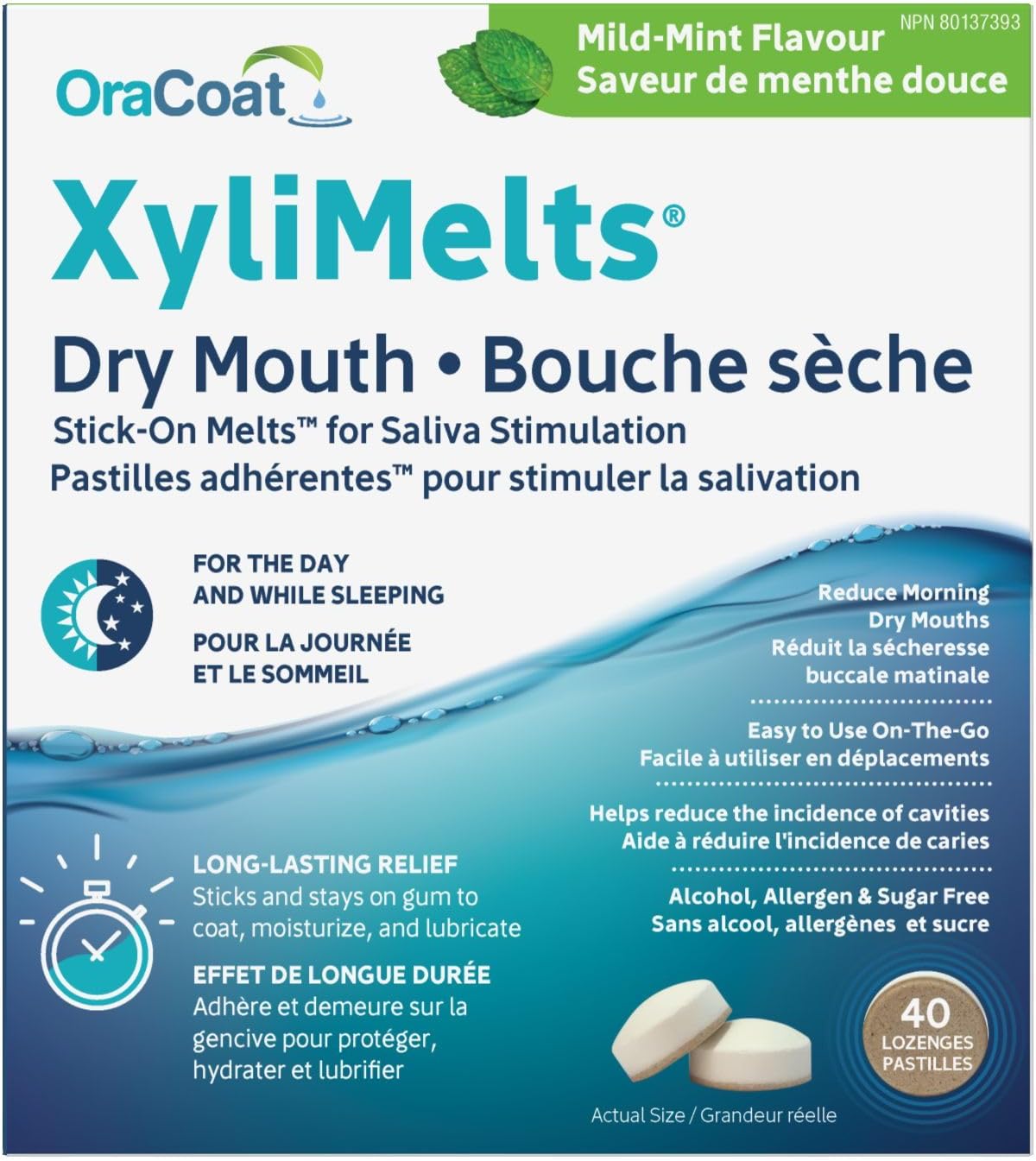 XyliMelts® For Dry Mouth, Mild-Mint| OraCoat | 40 Melts