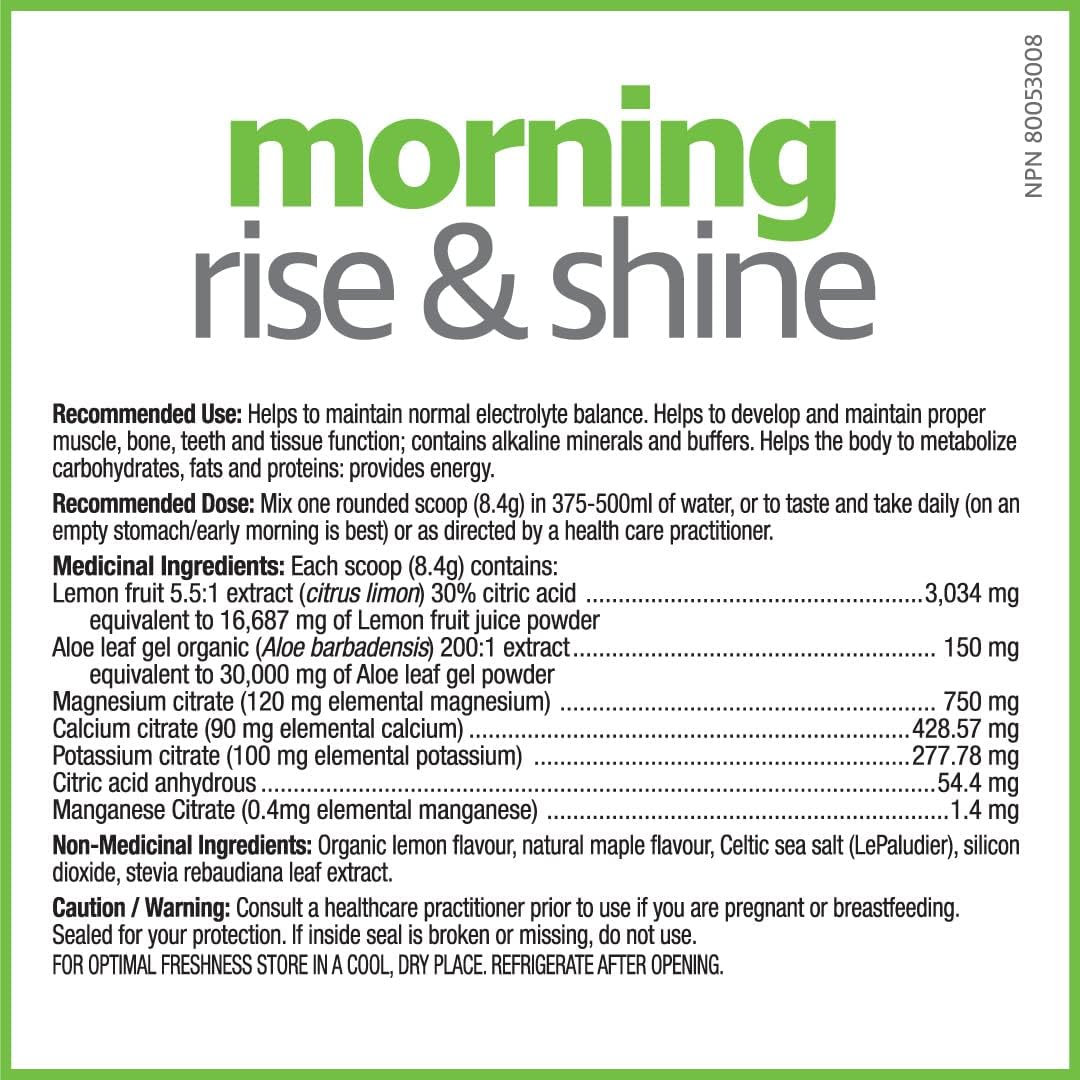 Morning Rise & Shine pH Balancing Drink Mix | Prairie Naturals® | 252 Gram