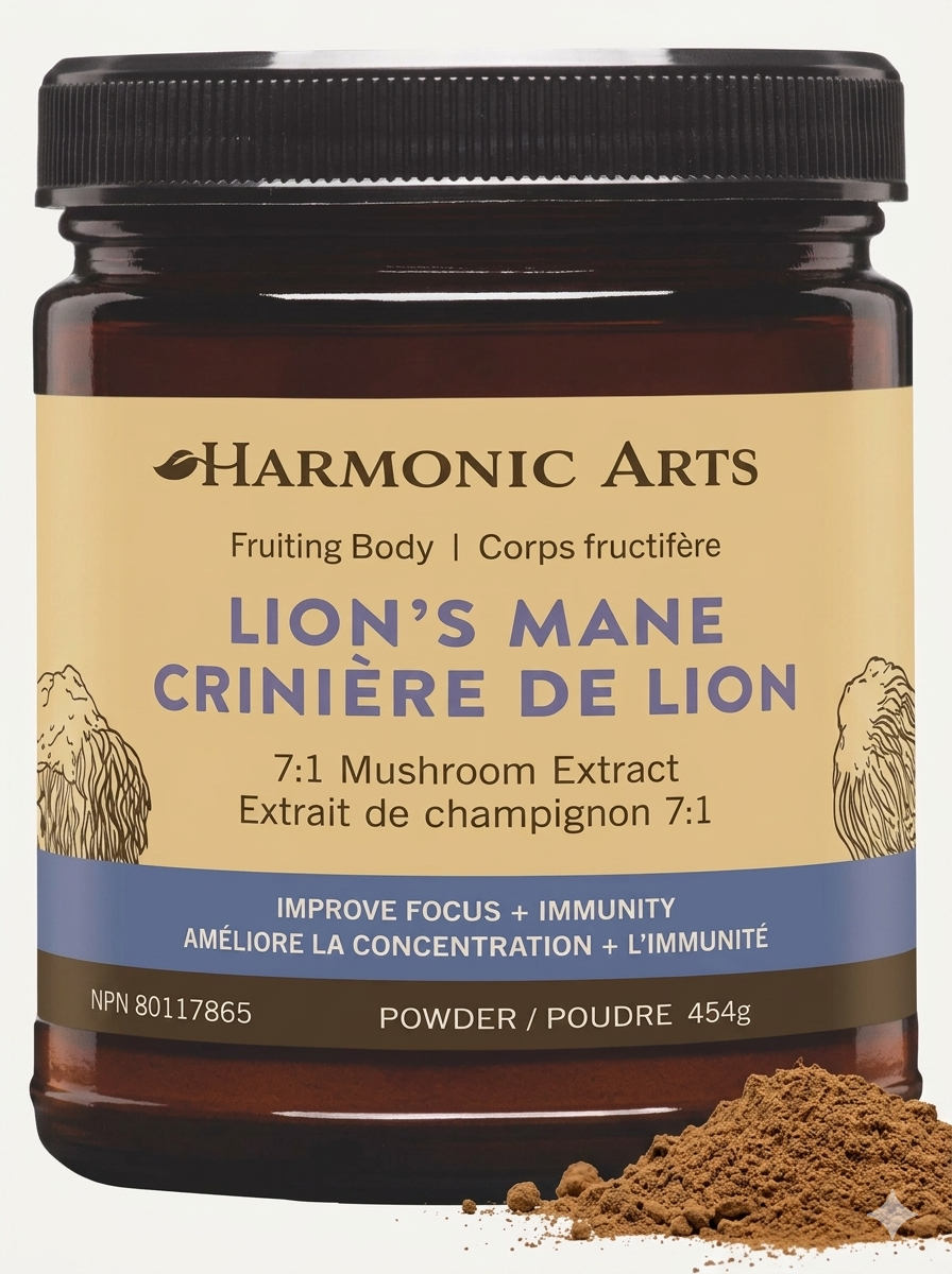 Lion's Mane Mushroom Powder | Harmonic Arts® | 45 or 100 or 454 g Jar