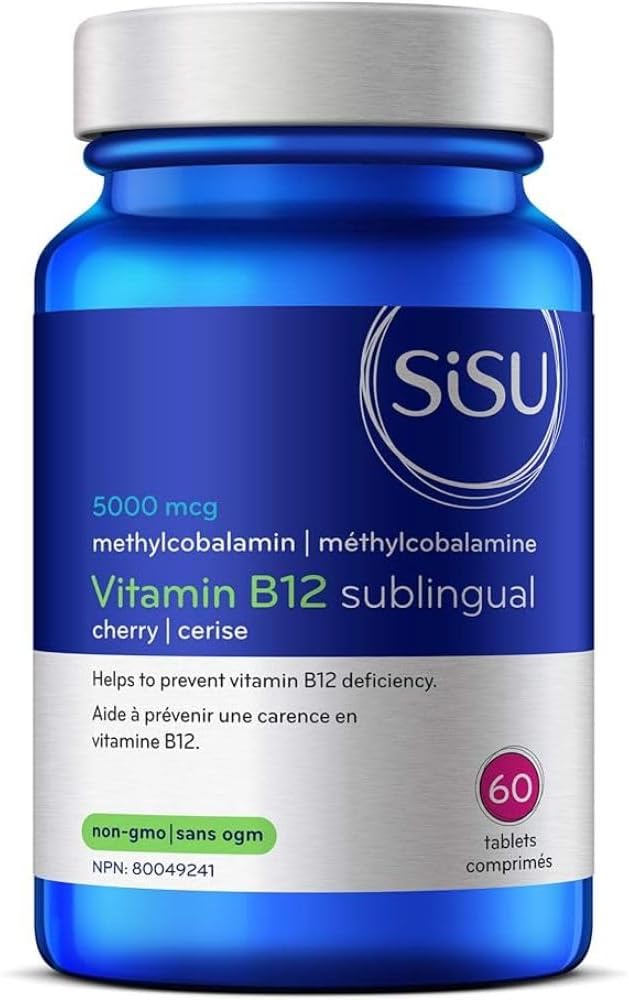 B12 5000 mcg methylcobalamin|Sisu|sublingual, Cherry 60 T