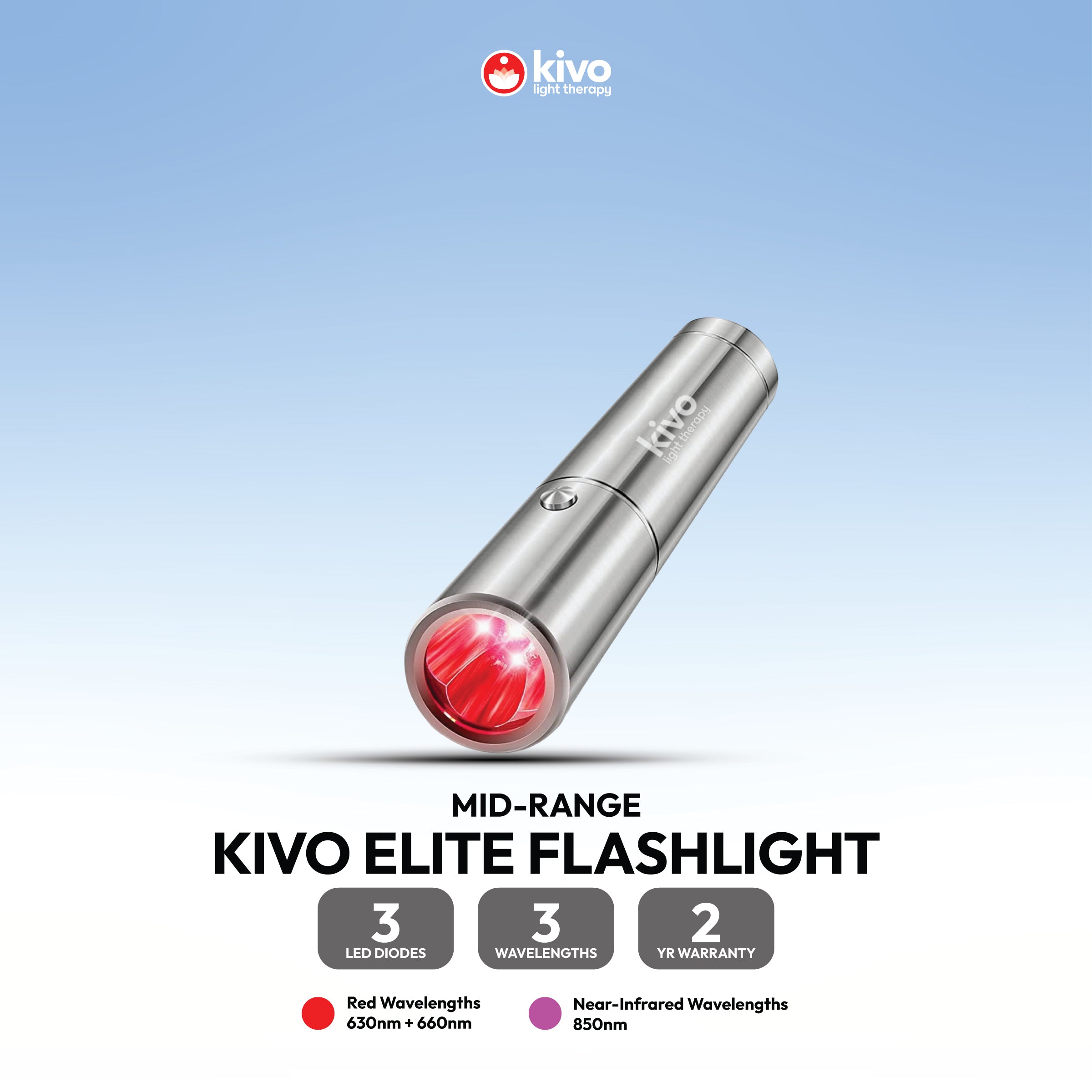 Kivo Elite Red Light Therapy Flashlight