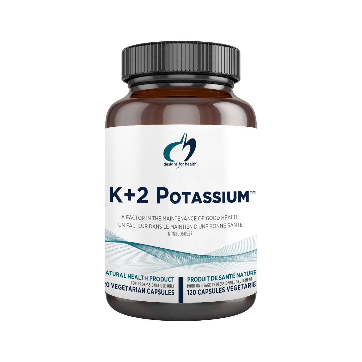 K+2 Potassium | Designs for Health® | 120 Capsules