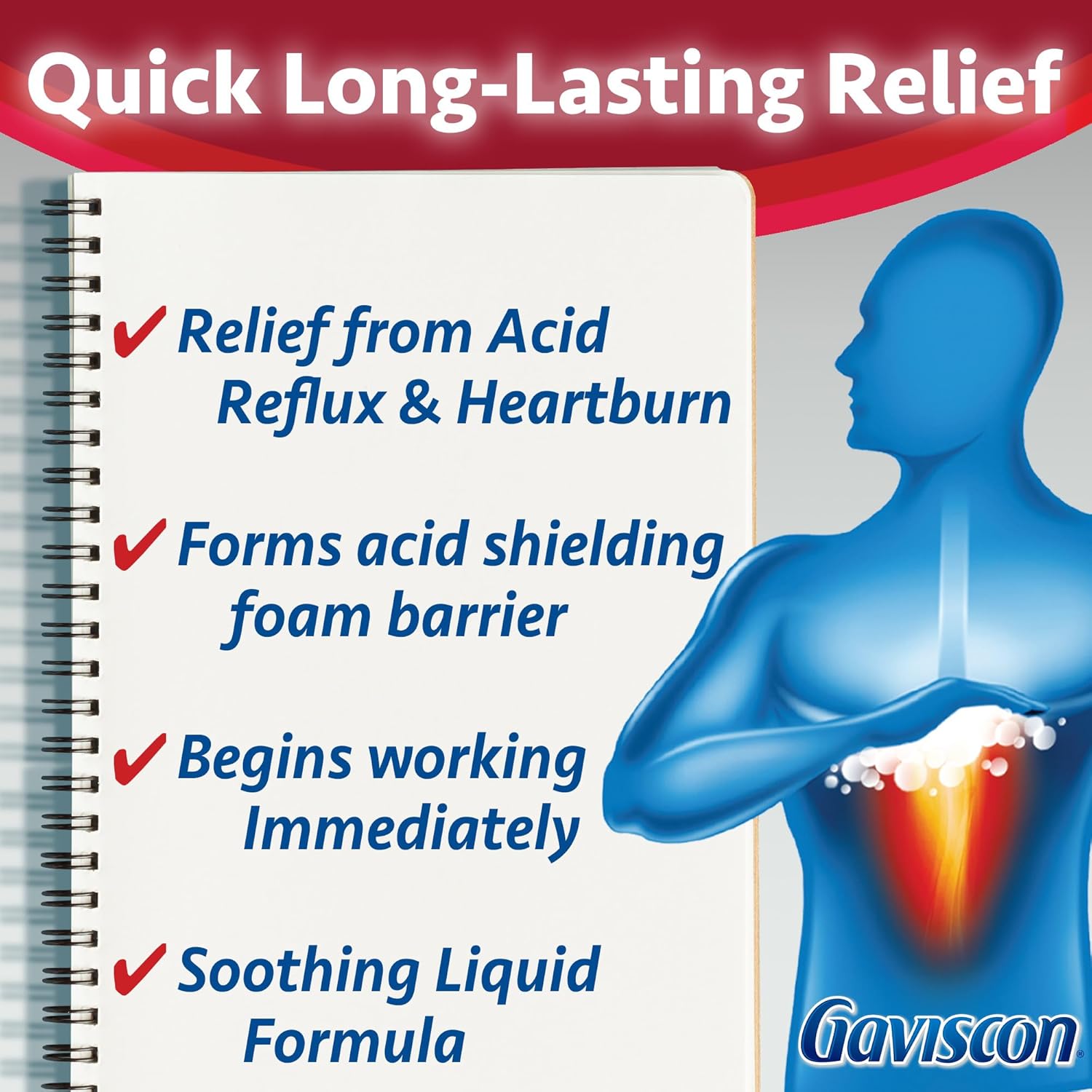 Liquid Regular Strength Antacid | Gaviscon | 340 mL