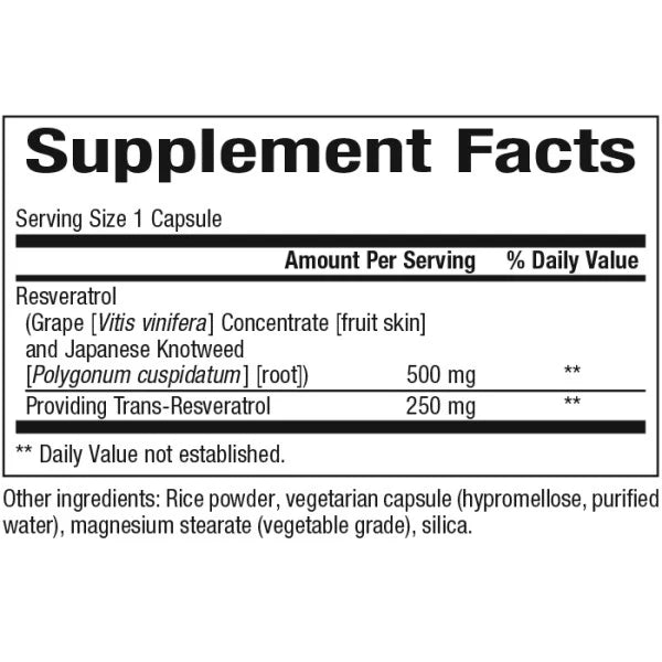 RegenerLife Resveratrol 500mg | Natural Factors® | 60 Capsules