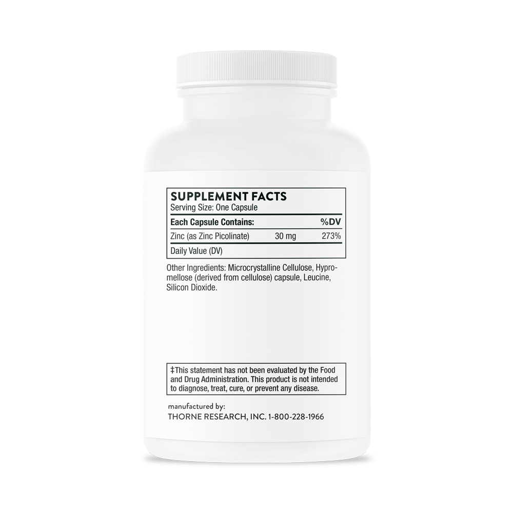 Zinc Picolinate 30 mg | Thorne® | 60 or 180 Capsules