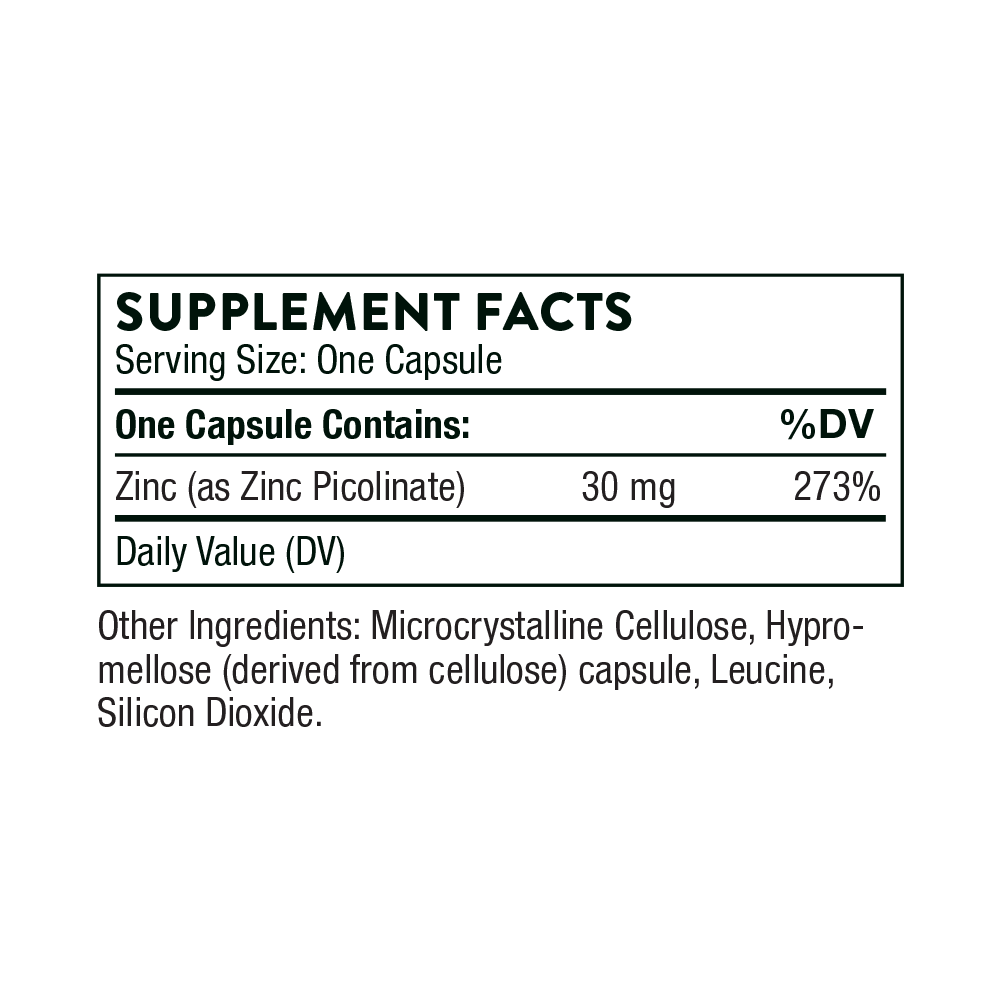 Zinc Picolinate 30 mg | Thorne® | 60 or 180 Capsules
