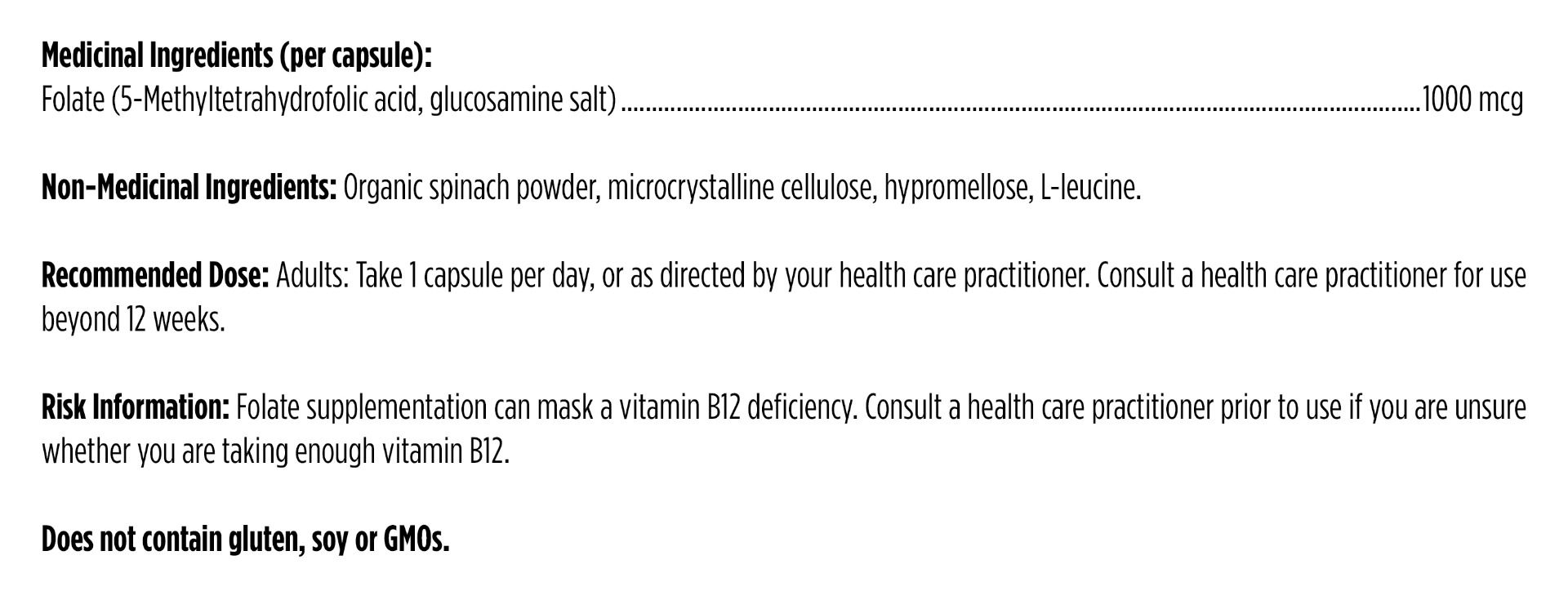 L-5-MTHF | Designs for Health® | 120 Vegetarian Capsules