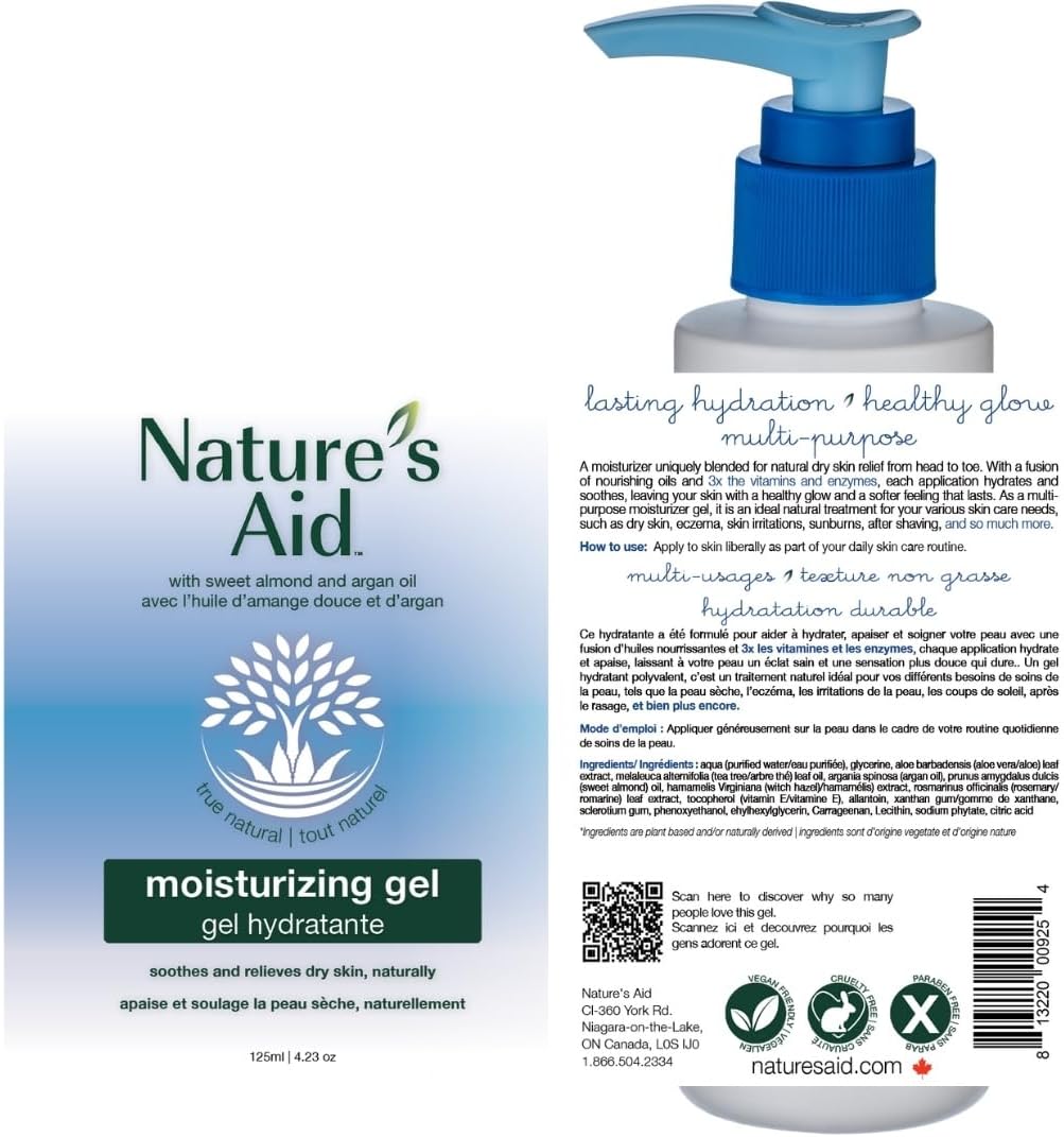 True Natural Moisturizing Skin Gel | Nature's Aid | Different Sizes