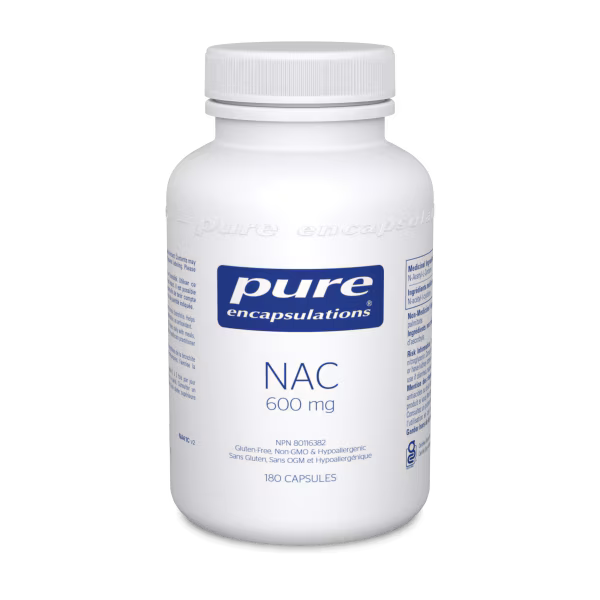 NAC 600 MG by Pure Encapsulations® – Antioxidant, Immune & Detox Support | 90 or 180 Capsules